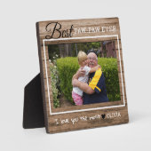 Rustic Wood Grandpa Best Paw Ever Photo Fotoplaat (Voorkant)