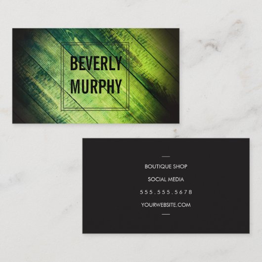 Rustic Wood Green met opgeruimd en vignet Visitekaartje (Voorkant / Achterkant)