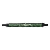 Rustic Wood Green Monogram Zwarte Inkt Pen (Voorkant)