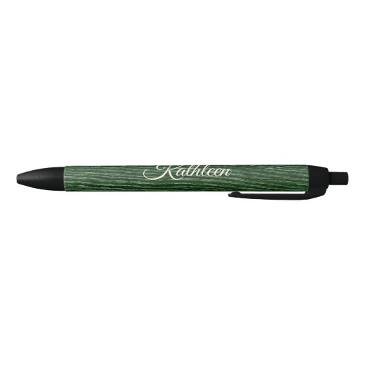 Rustic Wood Green Monogram Zwarte Inkt Pen (Bodem)