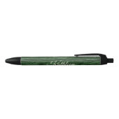Rustic Wood Green Monogram Zwarte Inkt Pen (Bovenkant)