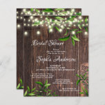 Rustic Wood & Greenery Bridal Shower<br><div class="desc">Rustic Wood Greenery Bridal Shower Invitations,  elegante en eenvoudige waterverf Green Leaves en Wood light string,  elegant calgraphy,  die eenvoudig en snel met je details moeten worden aangevuld. Bekijk de volledige suite voor dit ontwerp in mijn winkel.</div>