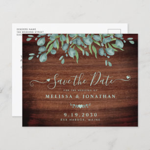 Rustic Wood Greenery Budget Wedding Save the Date