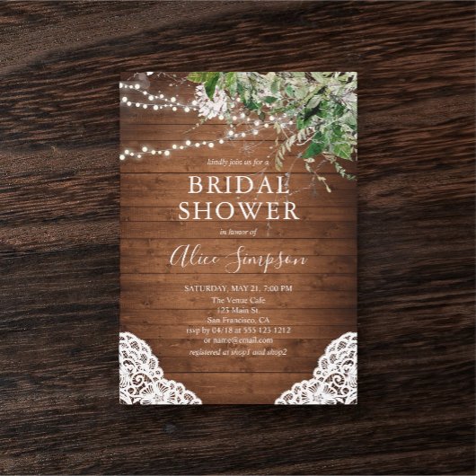 Rustic Wood Greenery Calligraphy Vrijgezellenfeest Kaart