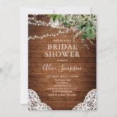 Rustic Wood Greenery Calligraphy Vrijgezellenfeest Kaart (Voorkant)