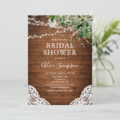 Rustic Wood Greenery Calligraphy Vrijgezellenfeest Kaart (Staand voorkant)