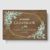 Rustic Wood Greenery Elegant Eucalyptus Wedding Gastenboek (Voorkant)