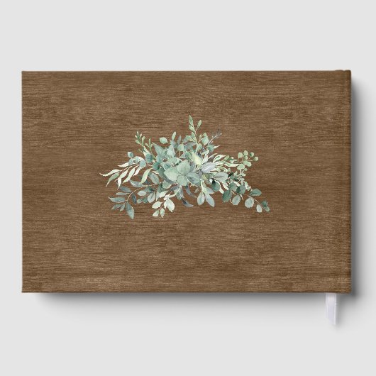Rustic Wood Greenery Elegant Eucalyptus Wedding Gastenboek (Achterkant)