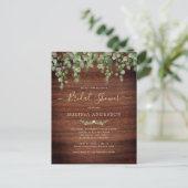 Rustic Wood Greenery Eucalyptus Vrijgezellenfeest Uitnodiging Briefkaart (Staand voorkant)