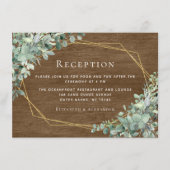 Rustic Wood Greenery Eucalyptus Wedding Reception Informatiekaartje (Voorkant)