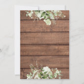 Rustic Wood Greenery Floral Letter Baby shower Kaart (Achterkant)