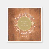 Rustic Wood Greenery Garland Wedding Servet (Voorkant)