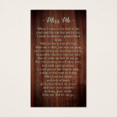 Rustic Wood Greenery Memorial Funeral Prayer Kaart (Achterkant)