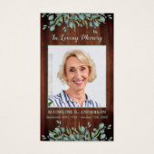 Rustic Wood Greenery Memorial Funeral Prayer Kaart (Voorkant)