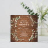 Rustic Wood Greenery Script Vrijgezellenfeest Kaart (Staand voorkant)