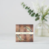 Rustic Wood Greenery Vierkante Visitekaartje (Staand voorkant)