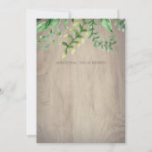 Rustic Wood Greenery Vrijgezellenfeest Modern Kaart (Achterkant)