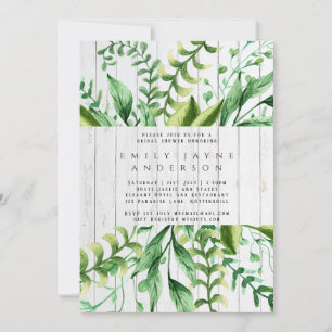 Rustic Wood Greenery Vrijgezellenfeest Modern Kaart