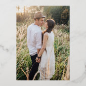 Rustic Wood Greenery Wedding Save the Date Folie Uitnodiging (Achterkant)