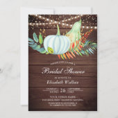 Rustic Wood Greenery White Pumpkin Vrijgezellenfee Kaart (Voorkant)