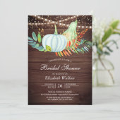 Rustic Wood Greenery White Pumpkin Vrijgezellenfee Kaart (Staand voorkant)