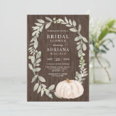 Rustic Wood Greenery White Pumpkin Vrijgezellenfee Kaart (Staand voorkant)