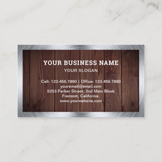 Rustic Wood Handyman Repair Tools Electricia Visitekaartje (Achterkant)