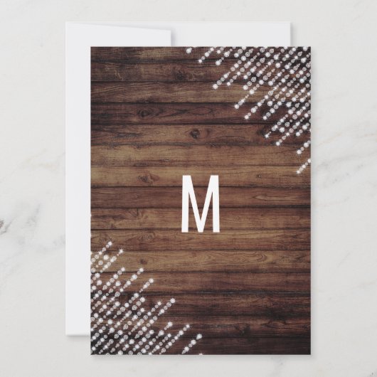 Rustic Wood Hanging Diamond Lights Kaart (Achterkant)