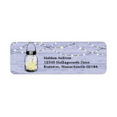 Rustic Wood Hanging Mason Jars en Lights Wedding Etiket (Voorkant)