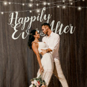 Rustic Wood Happily Ever After Trouwachtergrond Wandkleed