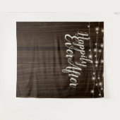 Rustic Wood Happily Ever After Trouwachtergrond Wandkleed (Voorkant (horizontaal))