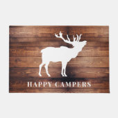 Rustic Wood Happy Campers Deurmat (Voorkant)