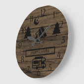 Rustic Wood Happy Campers Grote Klok (Hoek)