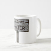 Rustic Wood Happy Easter Direction-teken Koffiemok (Voorkant rechts)