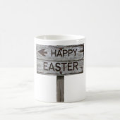 Rustic Wood Happy Easter Direction-teken Koffiemok (Center)