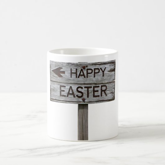 Rustic Wood Happy Easter Direction-teken Koffiemok (Center)