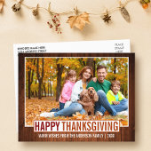 Rustic Wood Happy Thanksgiving Briefkaart