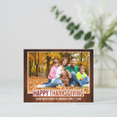 Rustic Wood Happy Thanksgiving Briefkaart (Staand voorkant)