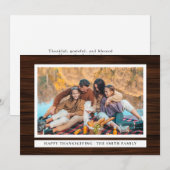 Rustic Wood Happy Thanksgiving herfstfoto Feestdagenkaart (Voorkant / Achterkant)