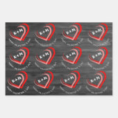 Rustic Wood Happy Valentijn's Day Heart Inpakpapier Vel (Voorkant)