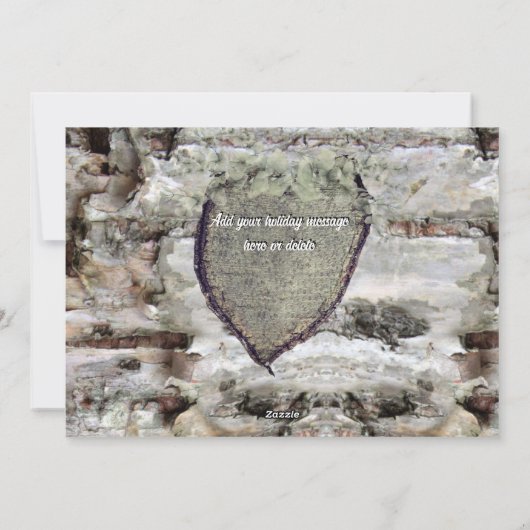 Rustic Wood Heart Eucalyptus Greenery Holiday Feestdagenkaart (Achterkant)