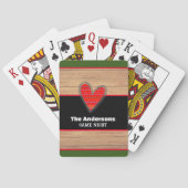 Rustic Wood Heart familienaam Pokerkaarten (Achterkant)