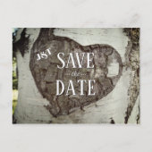 Rustic Wood Heart Photo Save the Date Aankondigingskaart (Voorkant)