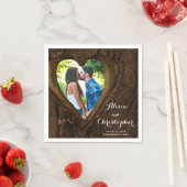 Rustic Wood Heart Photo Wedding Servet (Insitu)