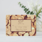 Rustic Wood Heart RSVP Kaartje (Staand voorkant)