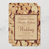 Rustic Wood Heart Wedding Kaart (Voorkant / Achterkant)