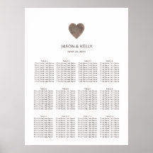 Rustic Wood Heart Wedding Seating Chart