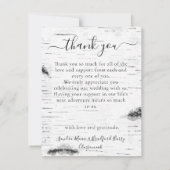 Rustic Wood Hearts Aspen 3 foto collage Weddenscha Bedankkaart (Achterkant)