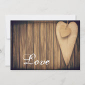 Rustic Wood Hearts Country Wedding Invitation Kaart (Achterkant)