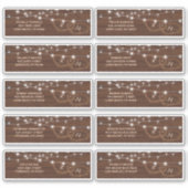 Rustic Wood Hearts Name and Address Wedding Label (Voorkant)